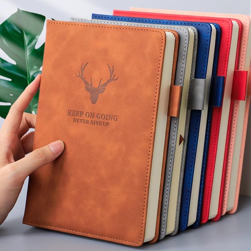 Extra Thick Magnetic Leather Business Notebook with Buckle