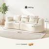 3-seater sofa - HOMCOM - wide seat, 3 cushions - fully compressed, no assembly - chenille fabric - 260cm - cream