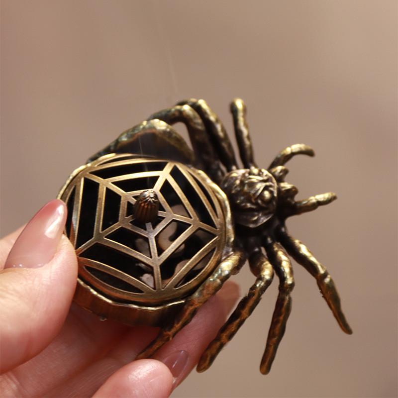 1 pièce Porte-encens Cône Araignée Mini Décoration Zen Asiatique Petit Animal Brûleur Pour Maison Bureau Méditation Cadeau