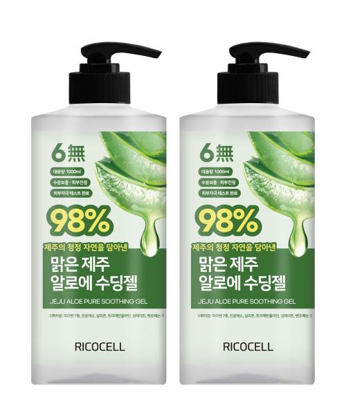 Ricocell Ricocell Гипоаллергенный Прозрачный Jeju Алоэ 98 Успокаивающий Гель Успокоение + Увлажнение 1000 мл 2 NONE
