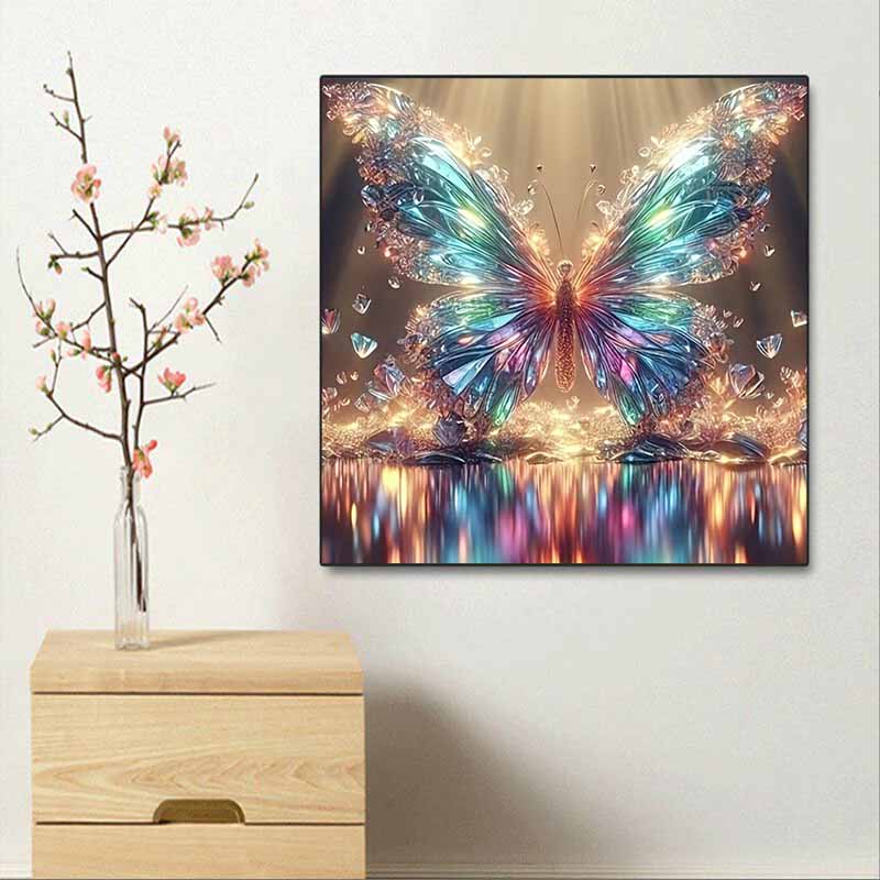 New Arrival 5D DIY Full Circle Diamond Painting "Crystal Butterfly" Embroidery Cross Stitch Home Decor Gift
