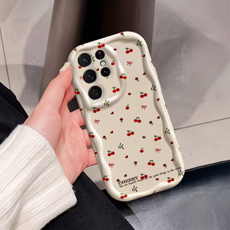 Custodie per Telefono per Samsung Galaxy A57 A56 A55 5G A15 A16 A35 A17 A37 A36 A54 S26 S25 S24 Ultra S22 Plus S23 FE Copertura con Fiocco di Ciliegia