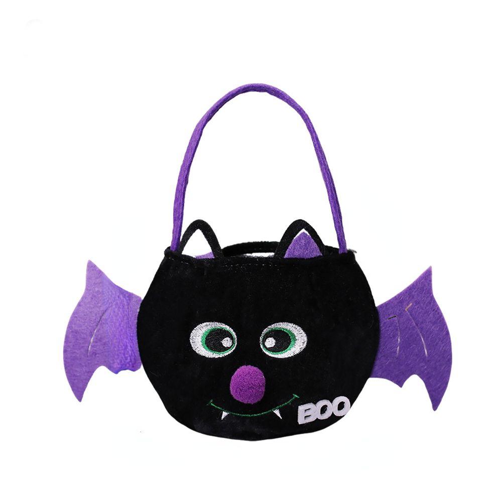 Bat Party Trick Or Treat Pumpkin Gift Basket Halloween Handbag Tote Bags Candy Bag Loot Bag
