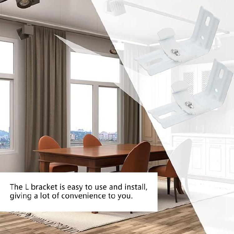 8Pcs Vertical Blind L Brackets White Iron Curtain Rails Clips for Easy and Secure Installation In Multiple Locations