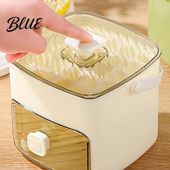 Efficient Ice Making System 48 Cube Maker with Easy Push Release Lid Bin Tray Built-in Storage Box for Whiskey Cocktails Coffee Beverages Freezer