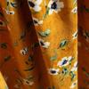 Vintage Collar Long Sleeve Corduroy Floral Dress Women's Party Ruffle Dress Bohemia Print Dress