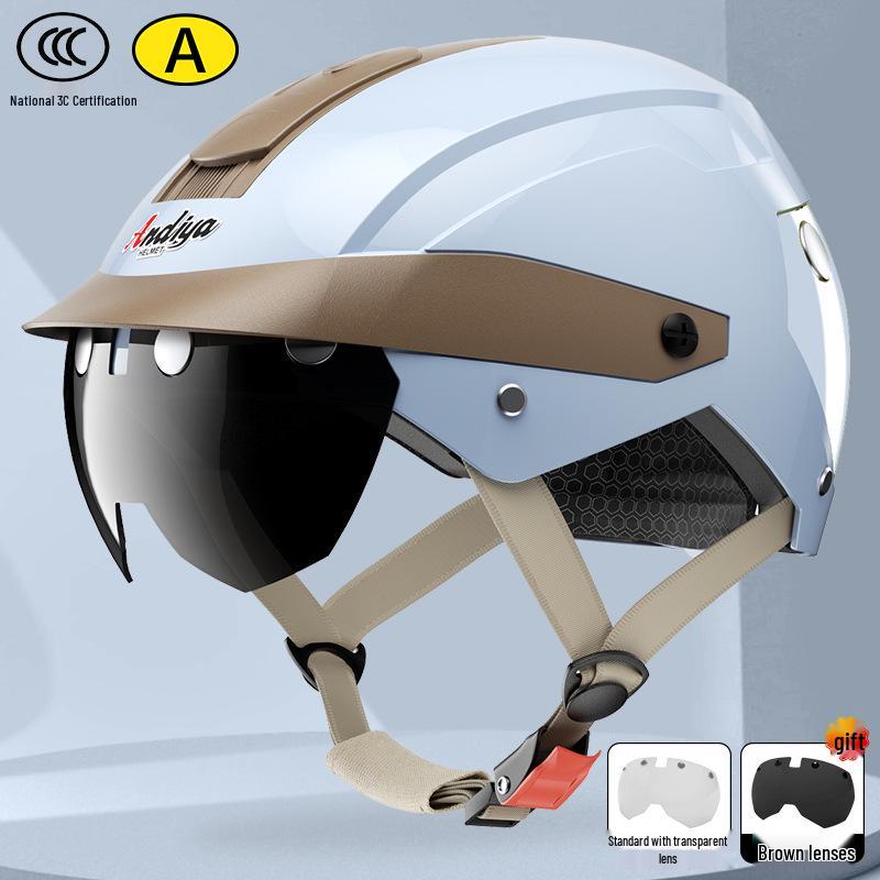 2026 Magnetverschluss Sommer Halbschale Helm: 3C-zertifizierter Sonnenschutz für E-Motorradfahrer, Unisex