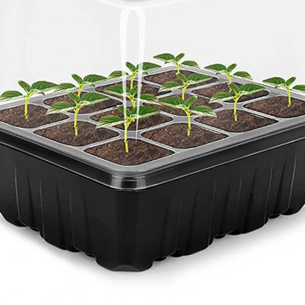 6/12Cells Seeds Starter Tray Seeds Germination Adjustable Humidity Vent Plant Nursery Box Bonsai Seedlings Growing For Gardening