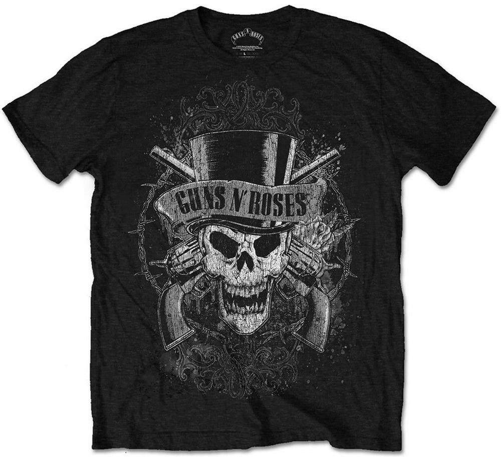 Official Guns N Roses T Shirt Faded Skull Black Classic Rock Band Mens Tee Slash XXXXL