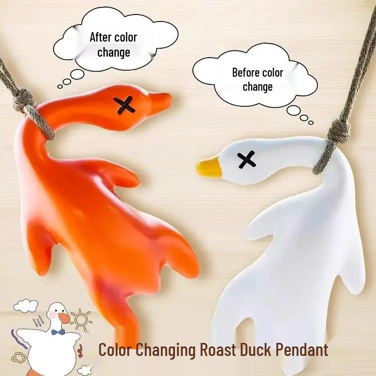 Car Color-Changing Roast Duck Pendant: Creative Ornament for Cars & Schoolbags
