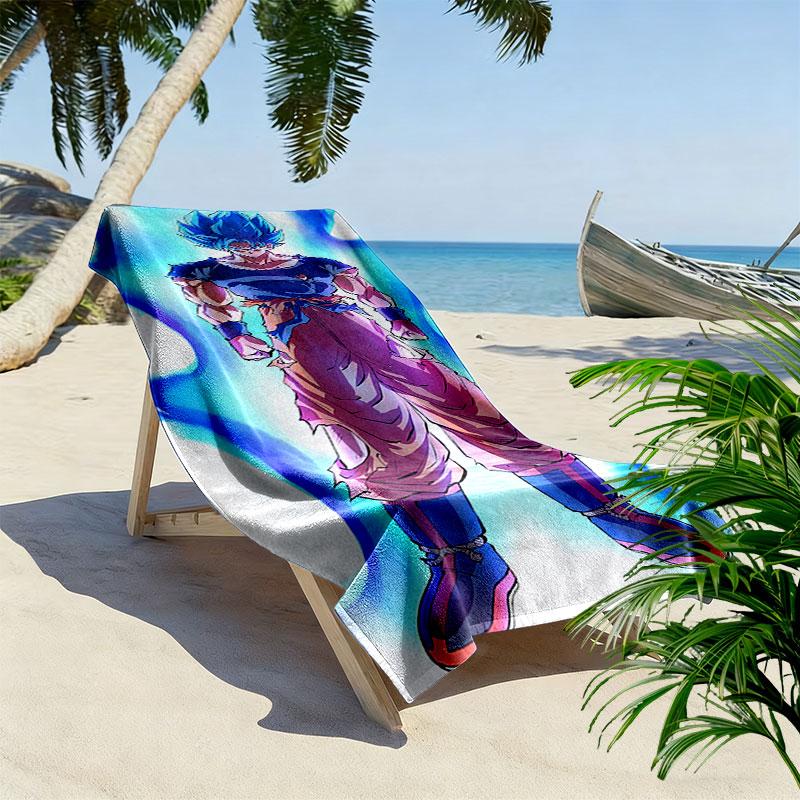 Dragon Ball Print Beach Towel, Large Soft Quick Dry Towel for Beach Camping Swimming
