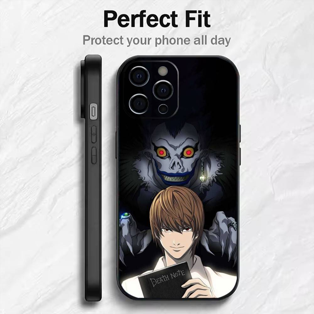 Classic Death NoTe Phone Case For iPhone17,16,15,14,13,12 Plus,Max Soft Silicone Black Cover