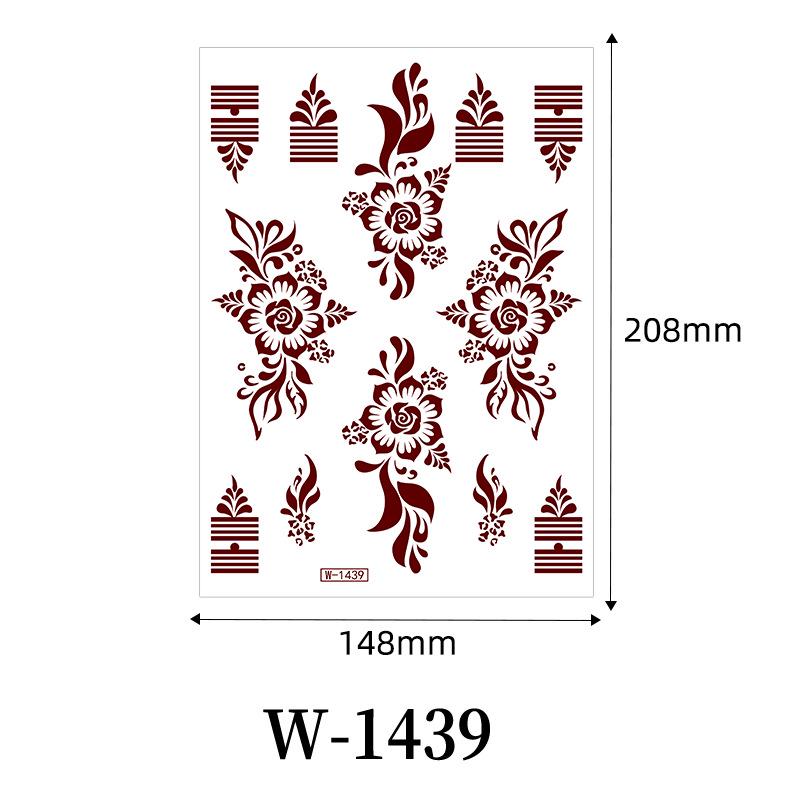 Zhengxiang 2025 Waterproof Brown Floral Lace Henna Tattoo Sticker