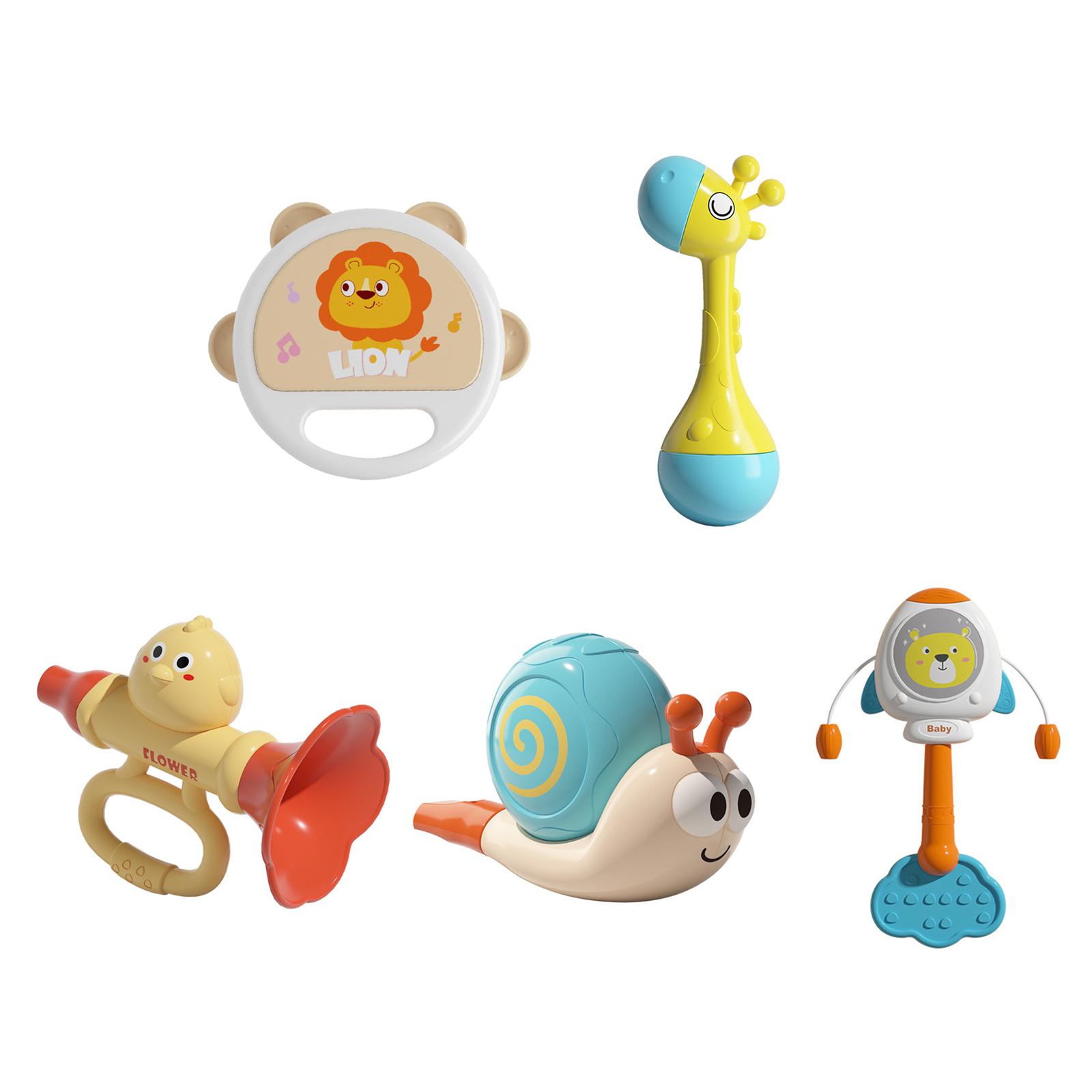 

Ручная детская мультяшная игрушка-погремушка в виде животного для слуховой и сенсорной стимуляции, детская игрушка-погремушка в виде животного 6