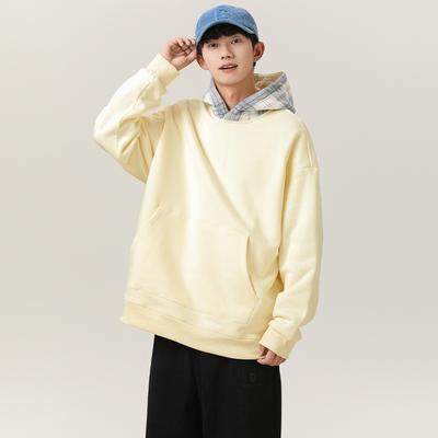 Pullover Herren Herbst Amerikanisches Karomuster Spleißen Paar Jacke Vielseitiger Sport-Hoodie