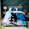 Skateboard Duvet Cover Set Hip Hop Style Bedding Set Colorful Rainbow Tie-Dye Hippie Abstract Graffiti Art Polyester Qulit Cover