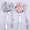 1 Pcs Fancy Colorful Flower Hollow Clip Hair Accessories Women Fashion Rhinestone Hairpin Headwear Clips Indian Jewelry