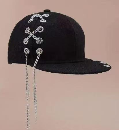 Trendy Brand Street Hoop Baseball Cap Men and Women Couple Metal Chain Cap Hip-hop Hat