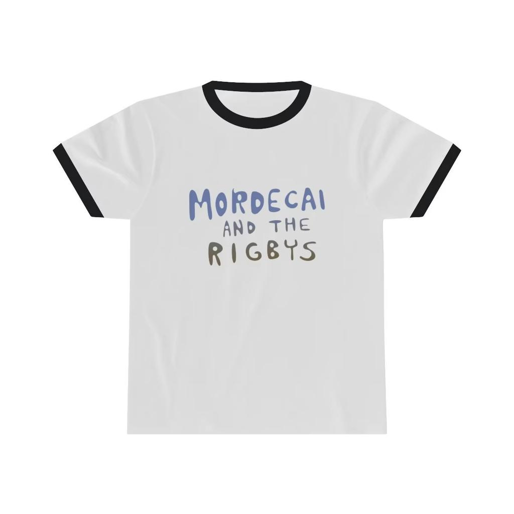Camiseta Ringer de Regular Show Mordecai y los Rigbys, Camiseta Casual Transpirable de Secado Rápido para Hombres, Mujeres, Niños, Fans de Dibujos Animados