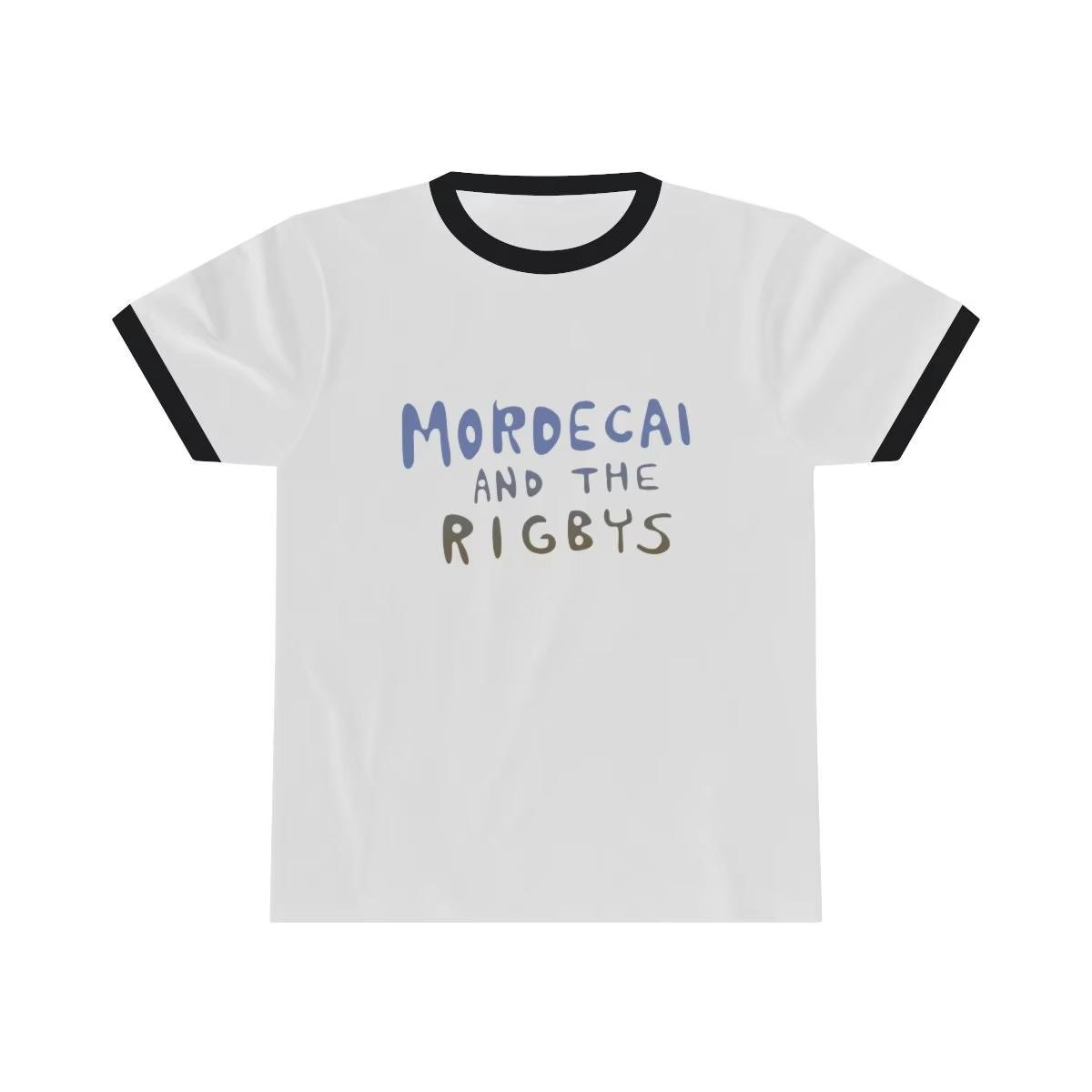 Regular Show Mordecai and The Rigbys Ringer T-Shirt, Quick Dry Breathable Casual Tee for Men Women Kids Cartoon Fans 100