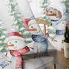 Christmas Snowman Sheer Curtains for Living Room Decoration Window Curtains Kitchen Tulle Voile Curtains