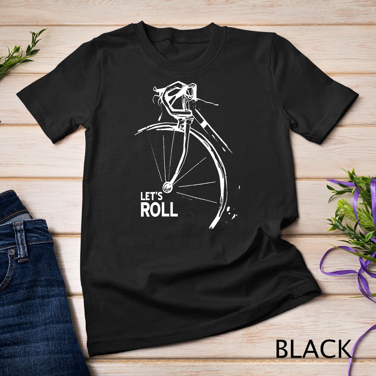 Womens Let s Roll Cool Cycling T-Shirt Mens Womens Tees Top Present Gift V-Neck Unisex T-Shirt Mens Womens Tees Top S