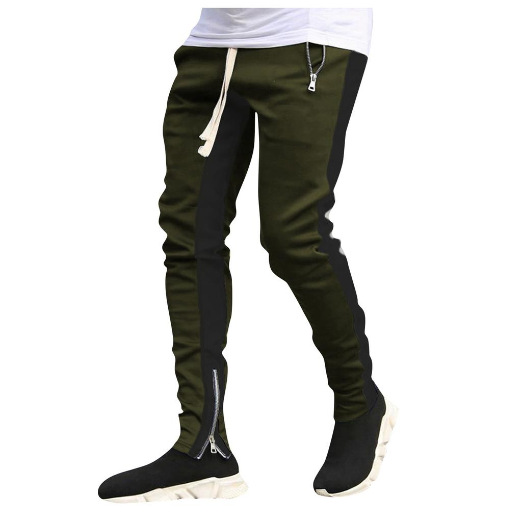 Spring And Autumn Sports Fitness Solid Color Trousers Men's Loose Running Casual Large Size Sweatpants Cotton