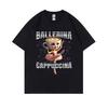 Italian Brainrot Ballerina Cappuccina Funny Meme T-shirt Men Women Casual Oversized Short Sleeve Unisex Humor Fashion Streetwear