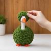 Plush Desk Goose Outfits, Handmade Crochet Goose Clothes and Hat, Porch Goose Statue Clothing, Goose Sculpture Costume for Desktop Decor