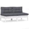 Vidaxl 2-Seater Garden Sofa with Anthracite Cushions, Pine