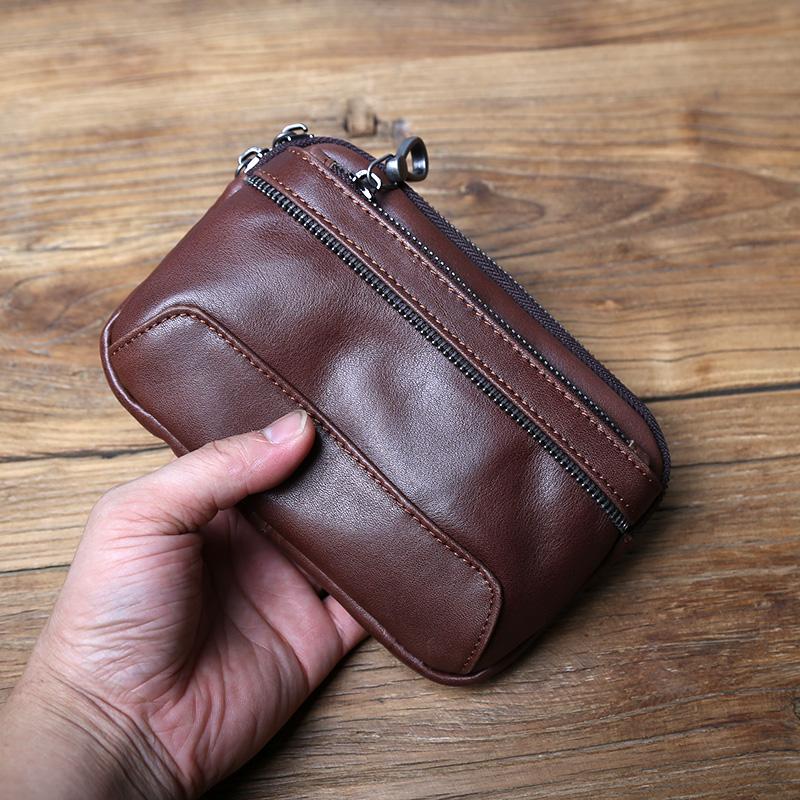 

Genuine Leather Men s Mobile Phone Waist Bag Top Layer Cowhide Multifunctional Coin Card Holder 6.7 Inch Mobile Phone Bag NZPJ