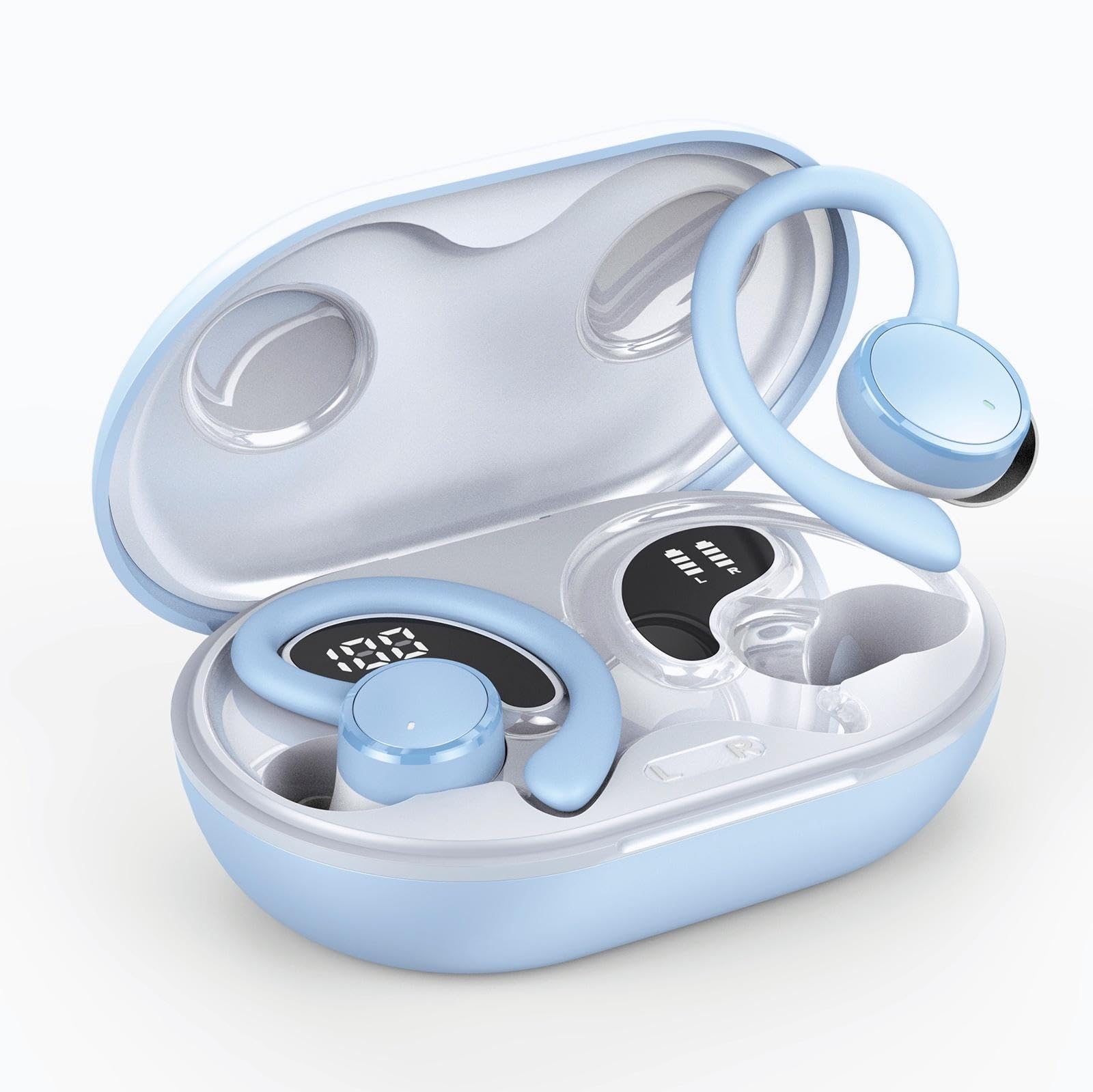 

Bluetooth Wireless Earbuds with Bluetooth ENC Noise Instant Sound Up to 50 Hours of LED IPX7 Fast Compact and Perfect for Web and School Earphones, темно-синий