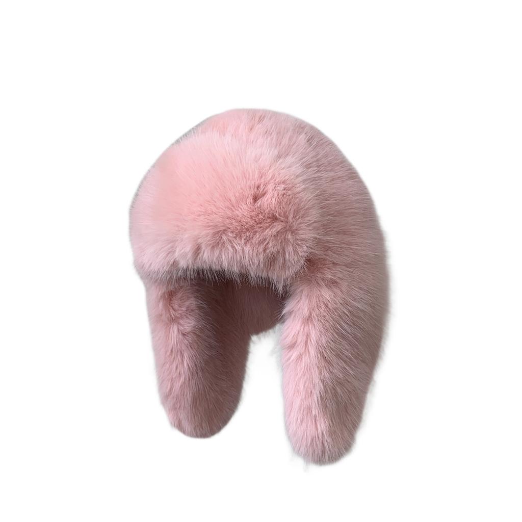 Hot Sale Outdoor Women Girl Furry Fluffy Designer Protect Ears Bucket Cap Long fox Faux Fur Caps Winter Hats