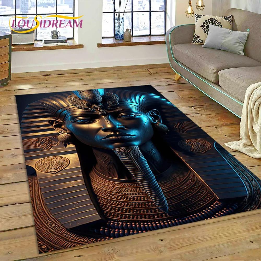Tappeto 3D Anubis Faraone Horus Mitologia egizia Dei Tappeto per casa Soggiorno Camera da letto Divano Zerbino Decor, Tappeto Tappetino antiscivolo