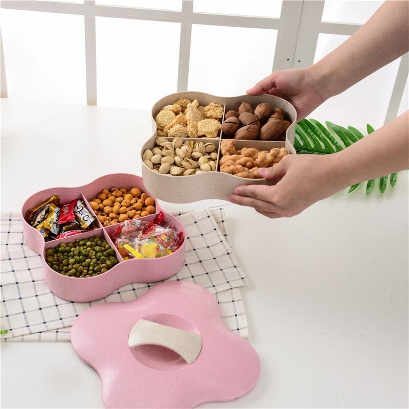 2-lagige Weihnachts-Süßigkeitenbox Nüsse-Behälter Snack-Aufbewahrungsbox Behälter Wohnzimmer Obstteller Desktop Oder