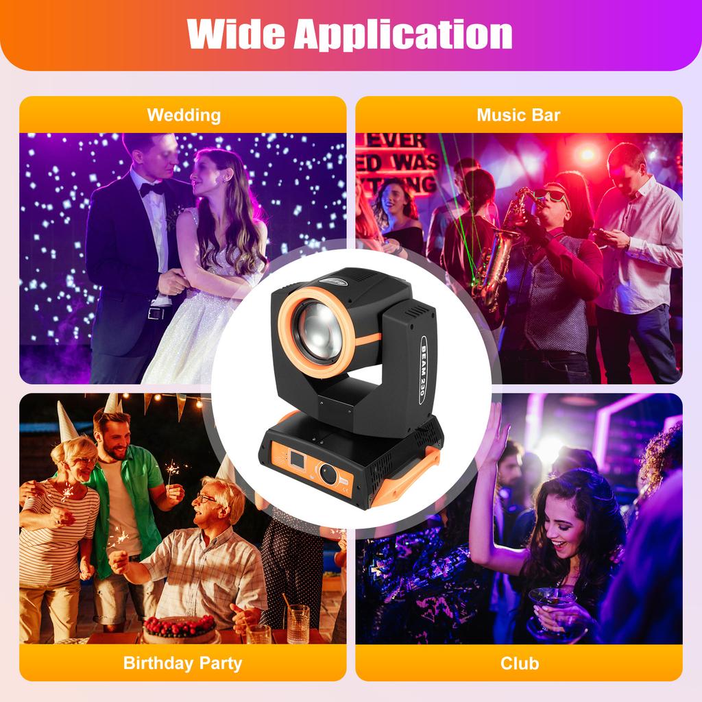 7R 230W Beam Sharpy Moving Head Light 17 Gobos 360° DJ profesional Light 8+16 Prism Strobe DMX512 Concerts Clubs Weddings Stage