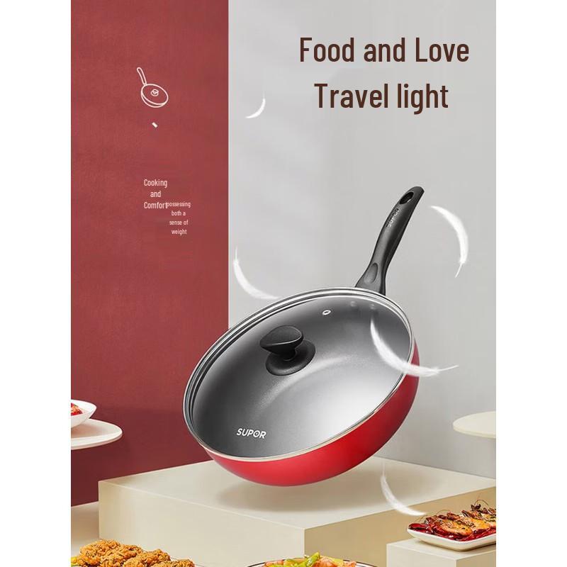 SUPOR VJ28RP03 Colorful Non-Stick Skillet, Gas & Induction Ready