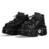 Stivali Piattaforma Gotici Scuri Borchiati da Donna - Scarpe Punk in Pelle Rialzanti