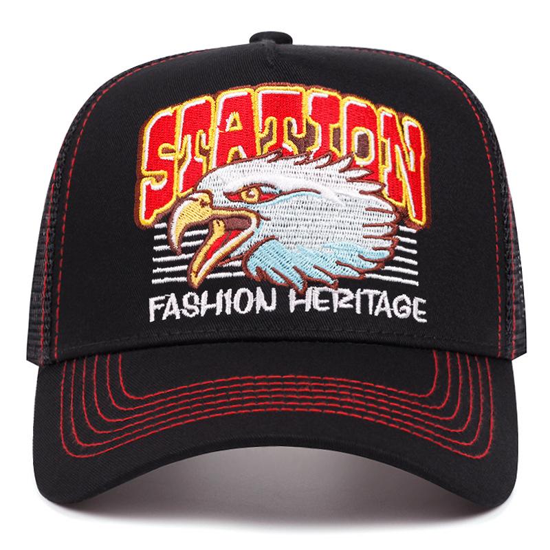 2025 Nieuwe Netten Hoed STATION Adelaarskop Trucker Hoed Heren Trendy Skateboarding Hip Hop Hoed Dames Outdoor Zonbescherming Hoed Baseballpet
