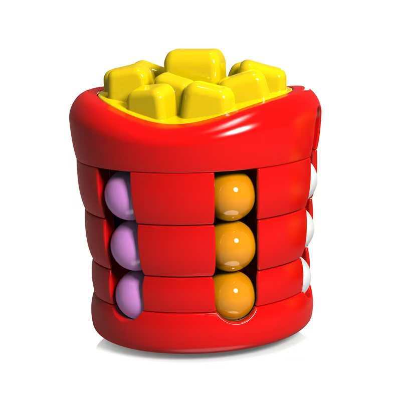 Hamburger French fries Magic Rotating Beans Puzzle Mind Challenge Games IQ Brain Teaser Stress Relieving Toys Unique Gifts