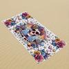 Vintage Tattoo Floral Skull Rose Star Heart Beach Towel Colorful Skeleton Quote Print Quick Dry Large Swim Blanket Gothic Style