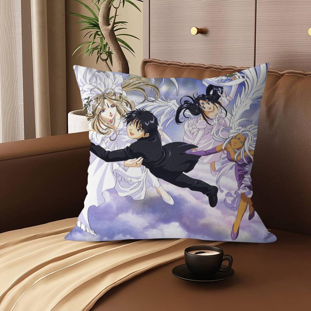 Ah My Goddess Cartoon Animation Decorative Room Aesthetics Pillow Case Home Decor Bedroom Sofa Bed Couch Pillow Cover 45x45