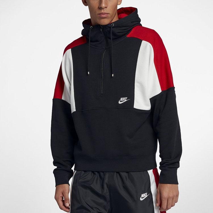 Nike Sportswear NSW Reversible Splicing Contrast Color Full-Zip Hooded Windbreaker Jacket Men's Black AQ2066-010