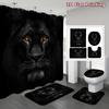 4Pcs Shower Curtain Set with Non-Slip Bath Mat, Toilet Lid Cover, Contour Rug & 12 Hooks, Bathroom