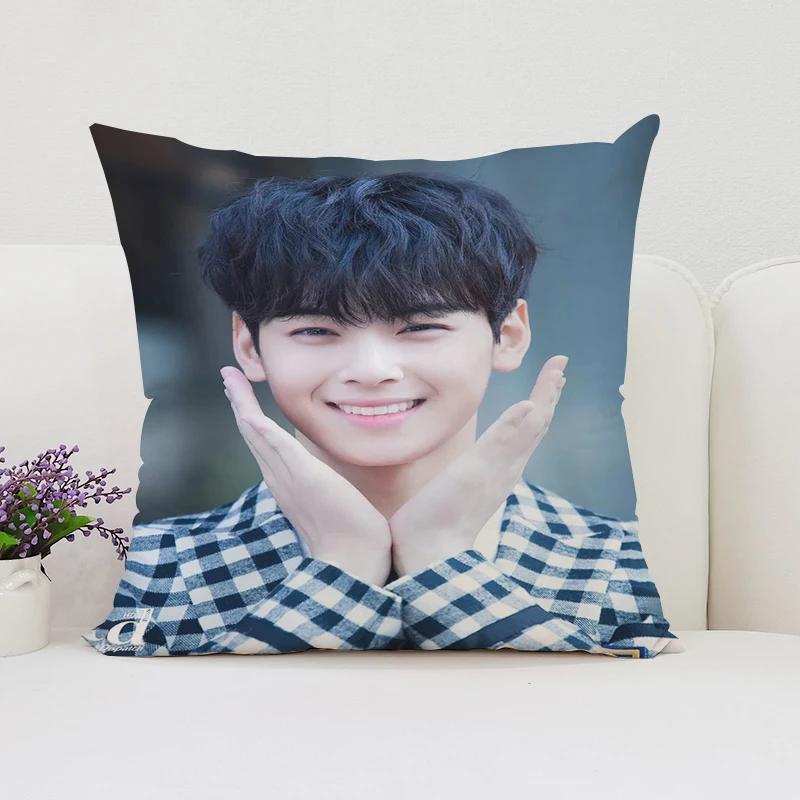 Decorative Pillow Cover 45x45 Cushions Covers C-Cha Eun Woo Fan Gifts Bed Pillowcases Cushion Cover 50x50 Home Decoration Cases