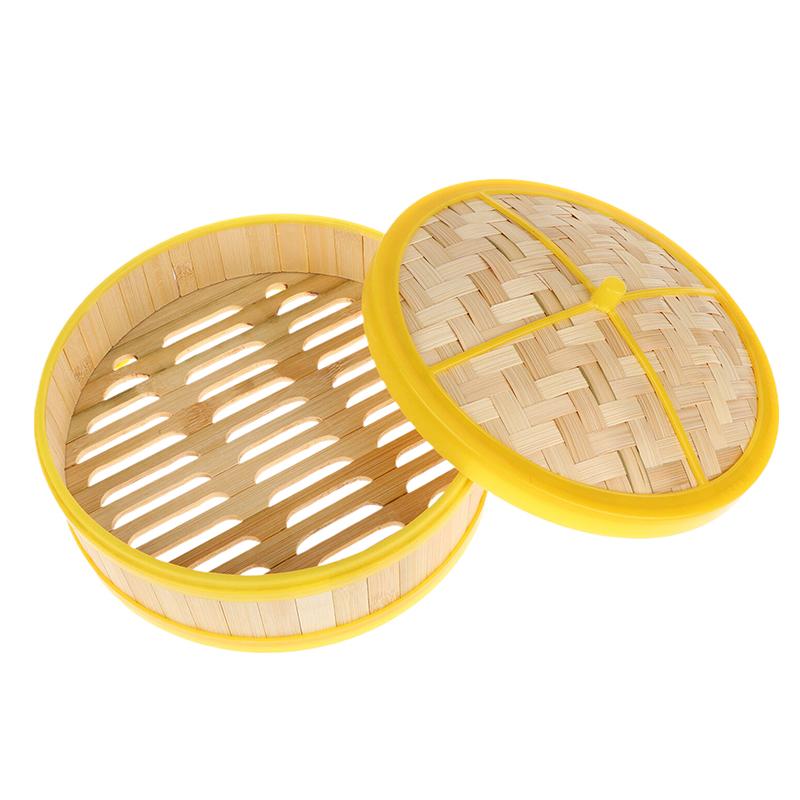 1Pc 5-6.5 Inch Cook Sticky Rice Chinese Food Making Handmade Steamer Basket With Lid Bamboo Kitchen Cookware Dumpling Steamer