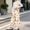 Fashionable Girls' Flannel Warm Loose Printed Pants