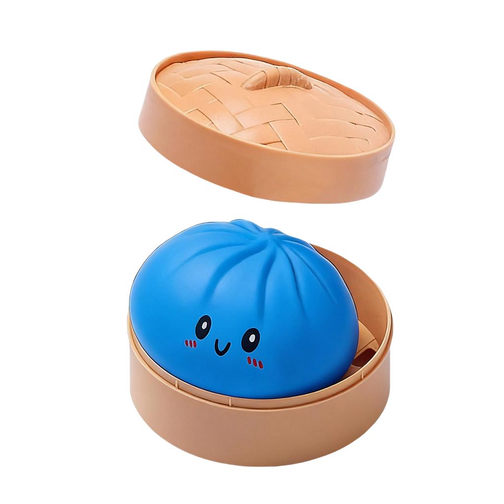 Colorful Dumpling Squishes Stress Balls Fidget Sensory Toys Simulation Food Squishies Bun with Steamer Squeeze Dough Ball Gifts