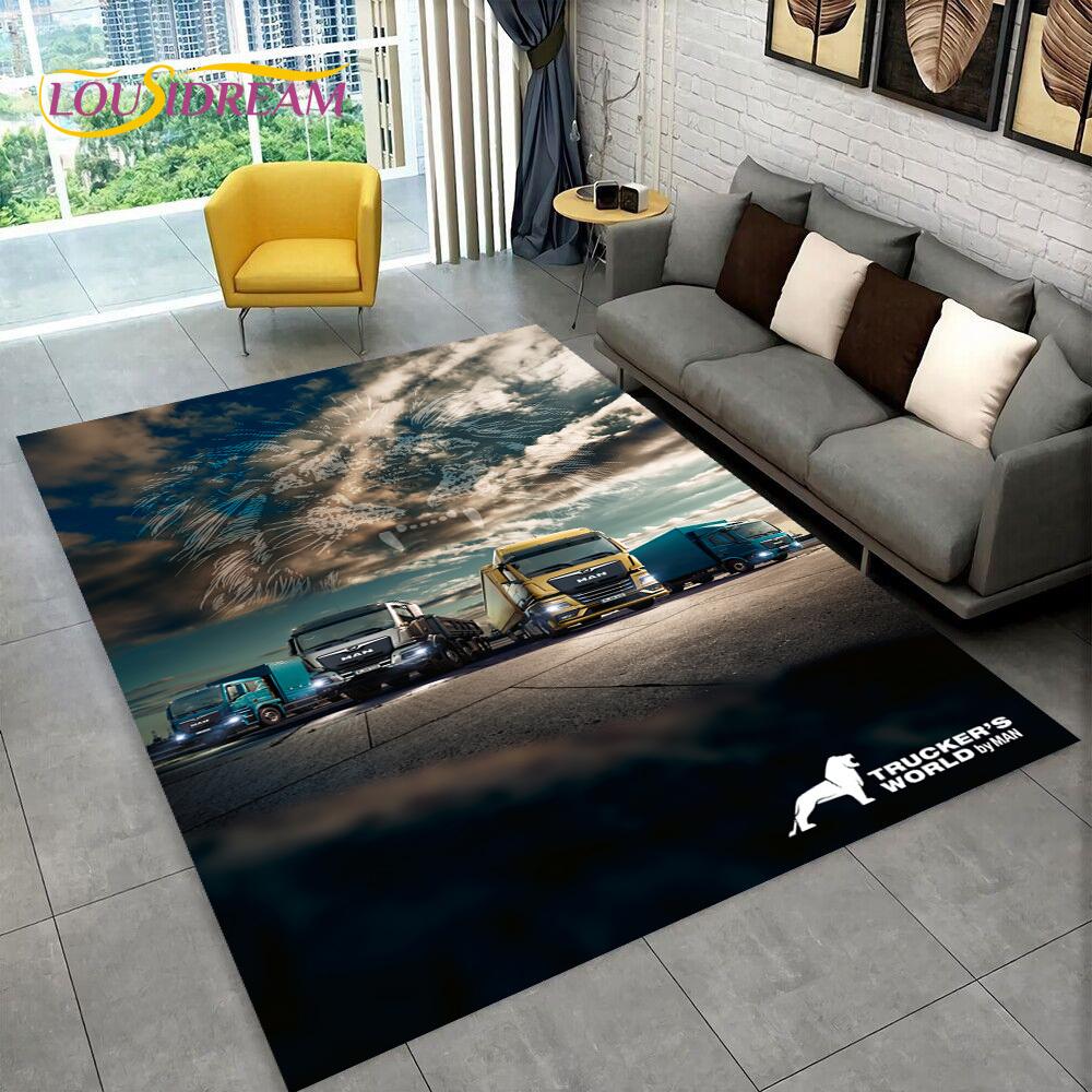 Latest MAN Truck Lorry 3D Printing Rug Carpet for Living Room Bedroom Home Decor,Floor Mat Non-slip Decoration for Sofa Doormat