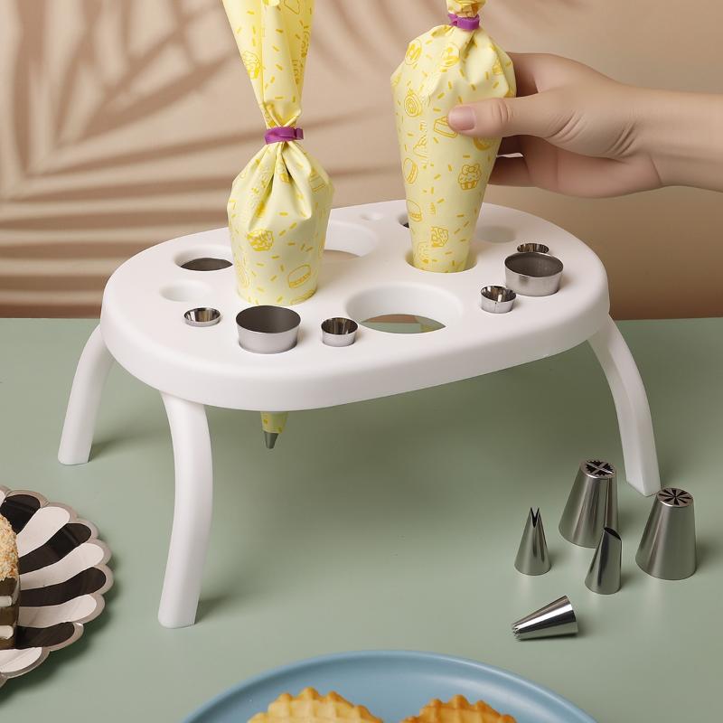 Foldable Pastry Bag Stand Cake Decorating Tools Icing Piping Bag Holder Fondant Cream Bag Storage Rack Kitchen Accessories